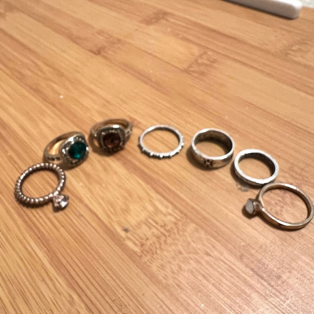 Seven pair of rings. All from shein.